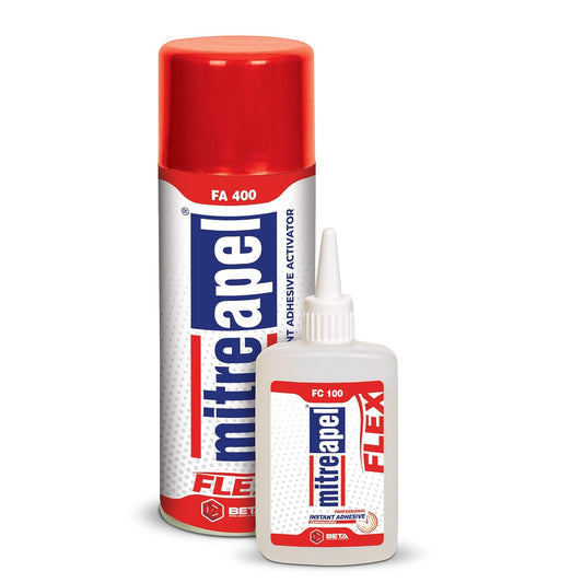 MITREAPEL FC100 Flex CA Glue with Activator 3.5 oz & 13.5 fl oz