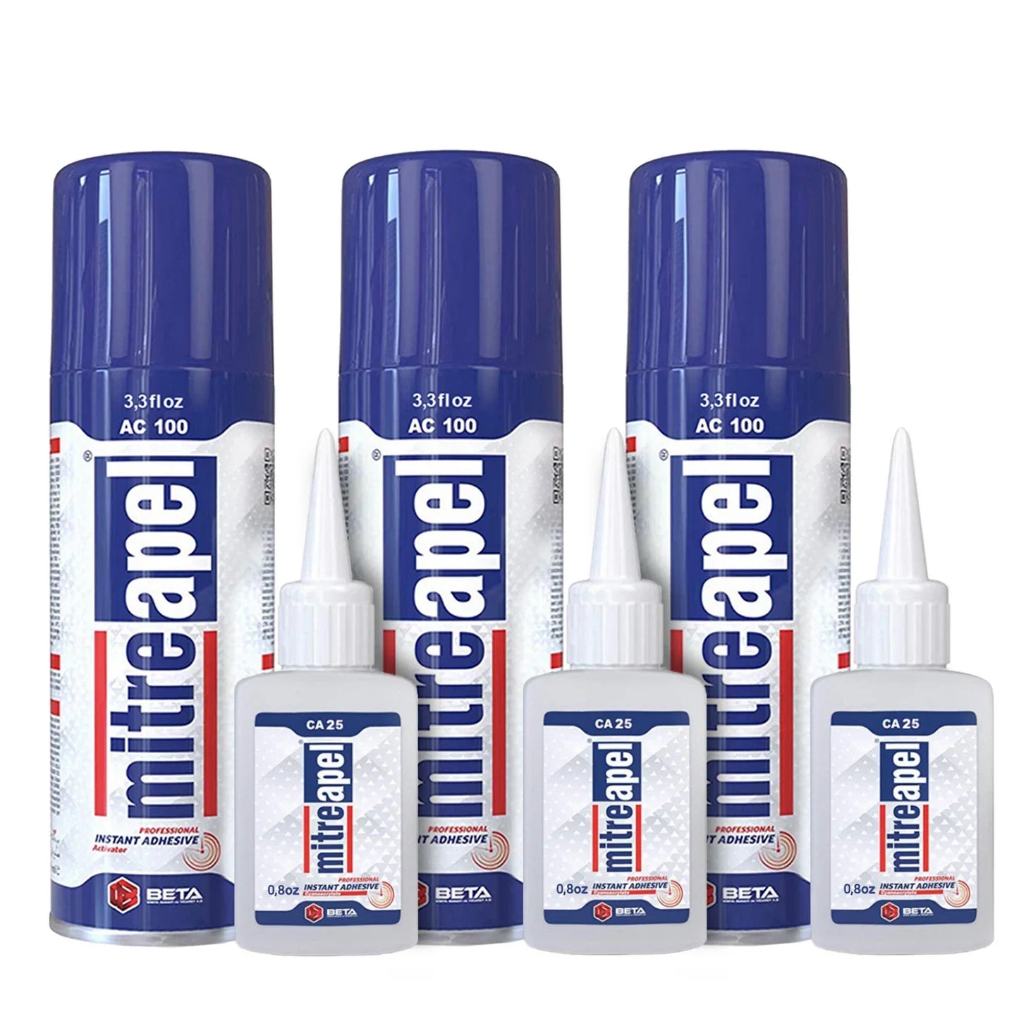 MITREAPEL AC100 Super CA Glue with Activator 0.9 oz & 3.38 fl oz