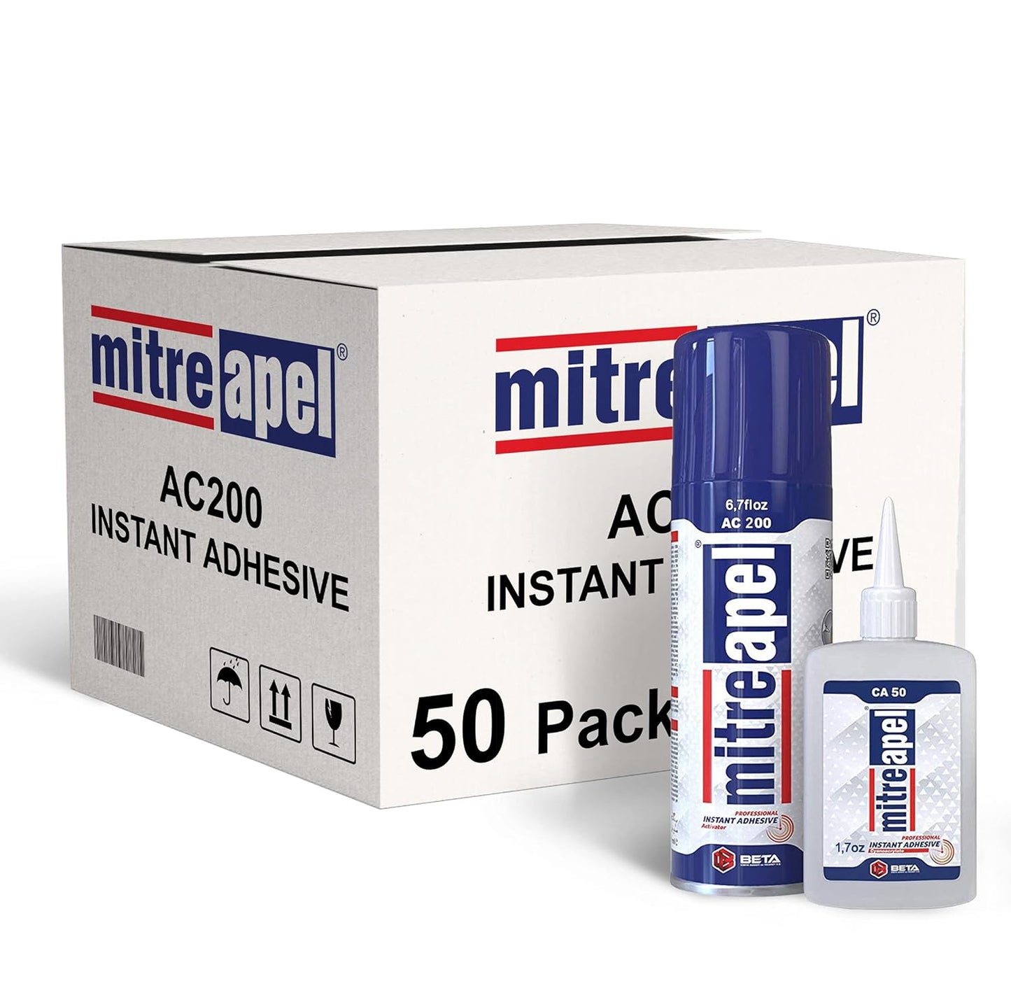 MITREAPEL AC200 Super CA Glue with Activator 1.7 oz & 6.7 fl oz