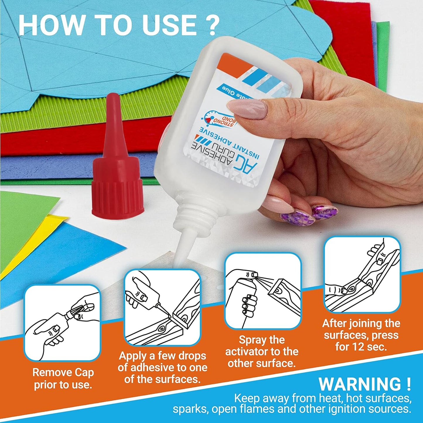 ADHESIVE GURU AG210 & APEL AC100 CA Glue with Activator 0.9 oz & 3.38 fl oz (DUO SET)