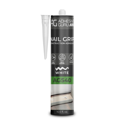 ADHESIVE GURU AG540 Nail Grip Construction Adhesive 10.5 fl oz, White