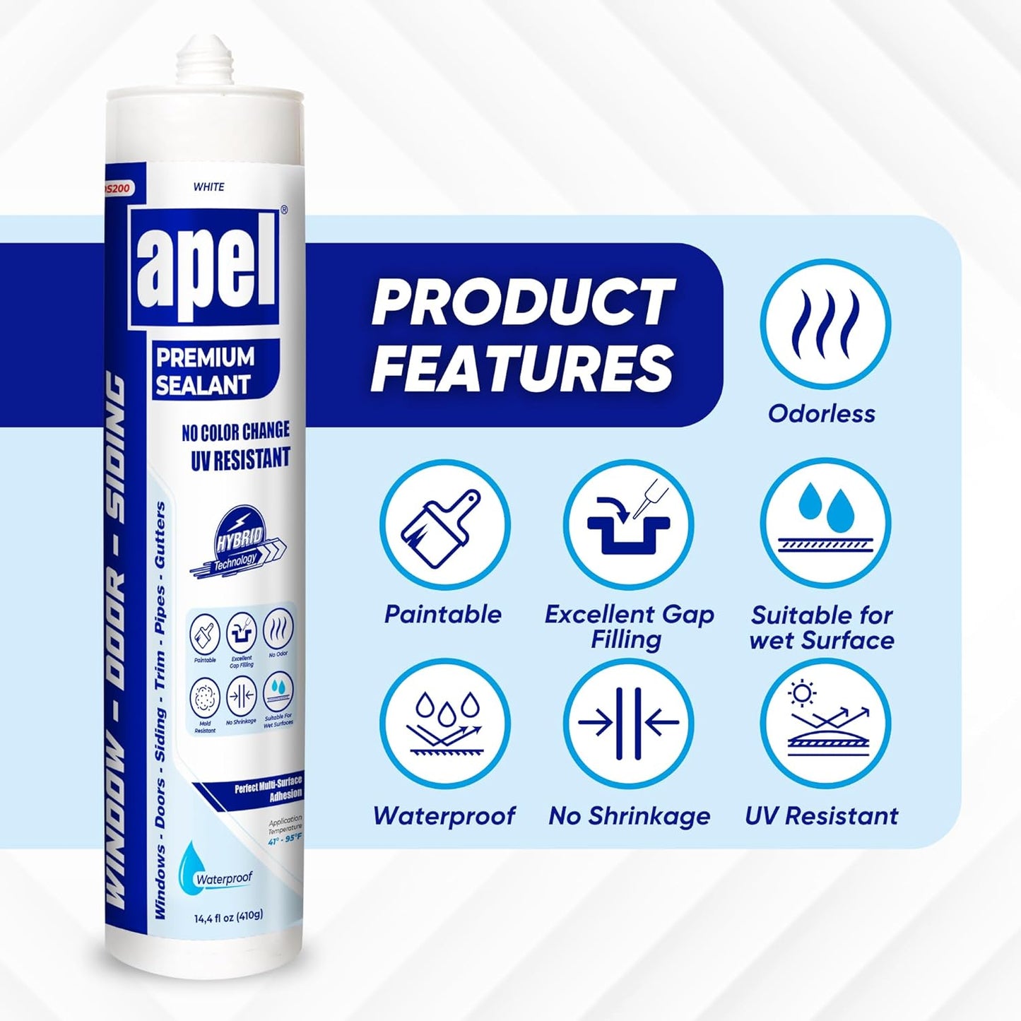 APEL DS200 Premium Hybrid Sealant 14.4 fl oz White