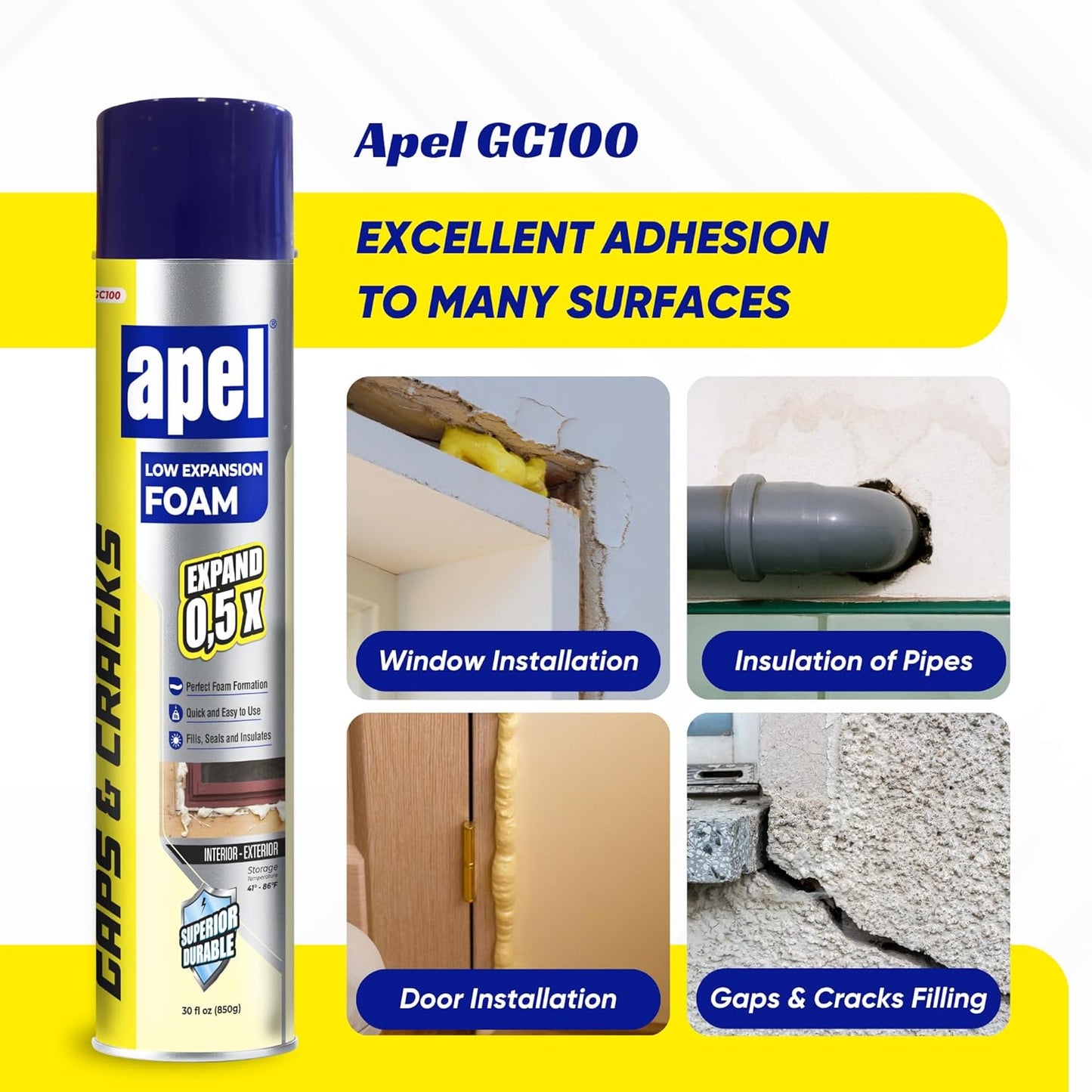 APEL GC100 Low Expansion Polyurethane Spray Foam 30 fl oz